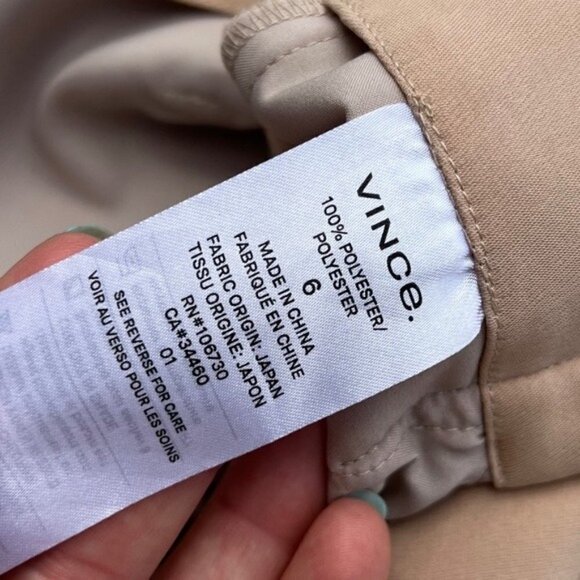 Vince High Rise Belted Paper Bag Shorts Size 6 Praline Beige - Picture 9 of 13